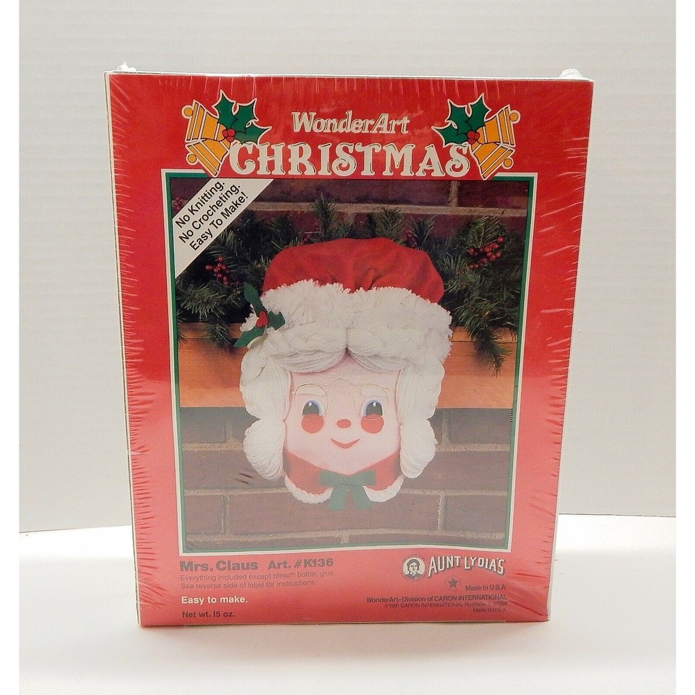 Aunt Lydia's Mrs Claus Craft Kit WonderArt Christmas New Sealed USA #K136